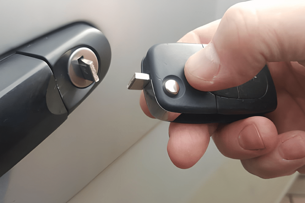 key broken in car door lock